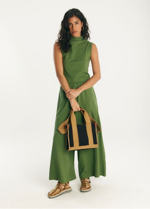 Calça malha crepe flamê