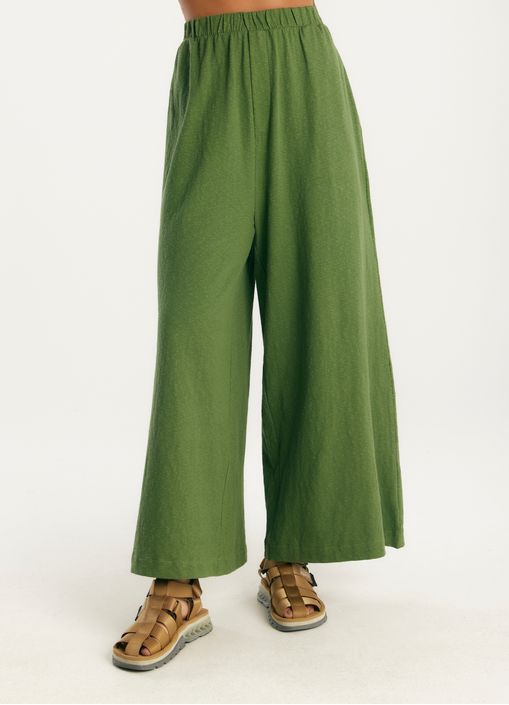 Calça malha crepe flamê