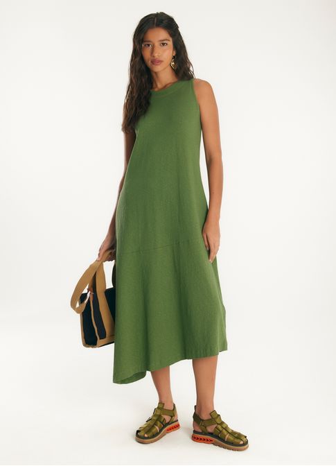 Vestido malha crepe flamê