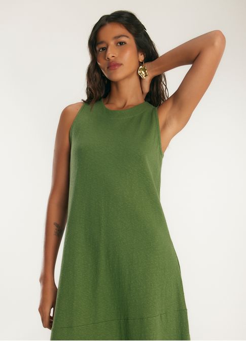 Vestido malha crepe flamê