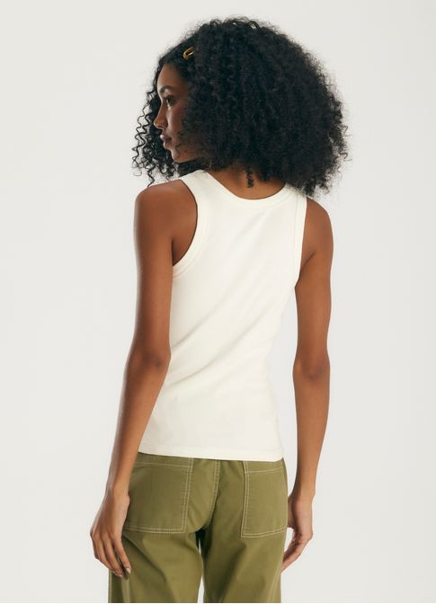 Regata básica ribana com elastano off white