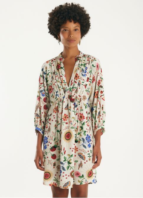 Vestido curto estampado caiena