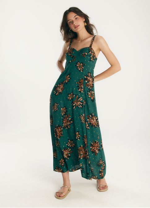 Vestido alça estampado fiesta