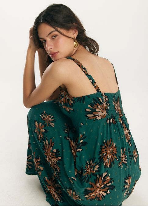Vestido alça estampado fiesta