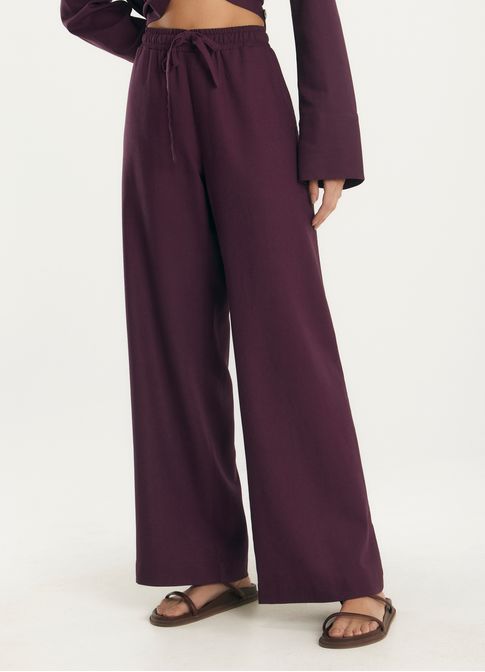 Calça linho leve roxo