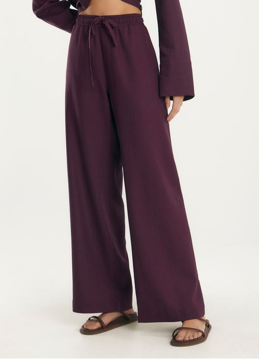 Calça linho leve roxo