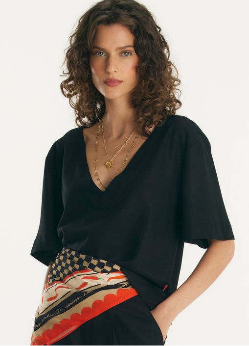 T-shirt linho leve preto