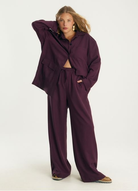 Casaco linho leve roxo