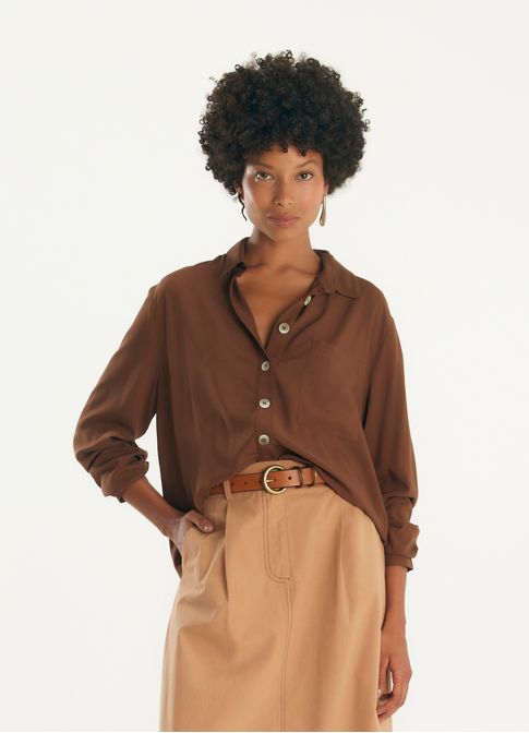Camisa viscose caminhos marrom