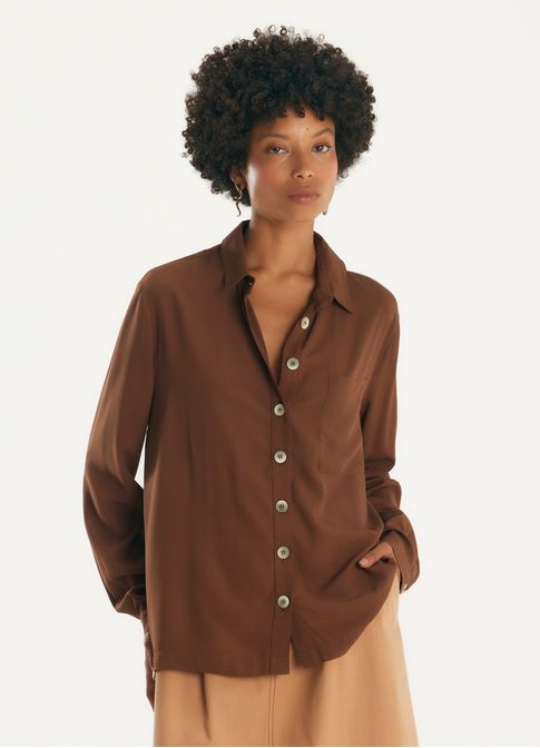 Camisa viscose caminhos marrom