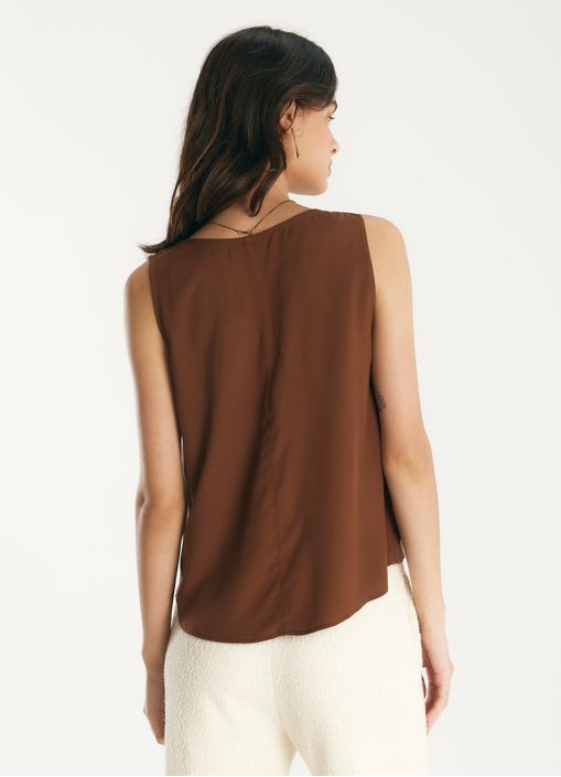 Regata shell viscose caminhos marrom