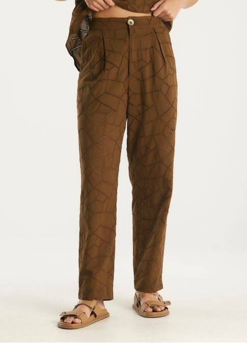 Calça laise arquitetura verde escuro