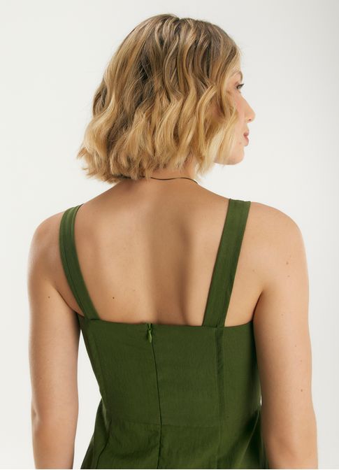 Vestido liocel alfaiataria verde escuro