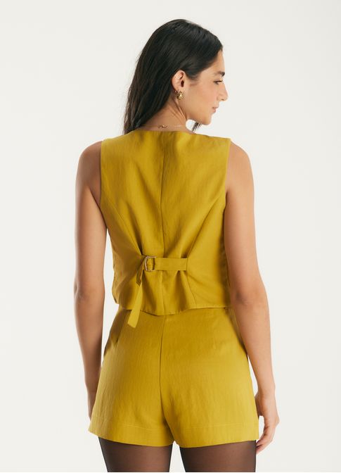 Colete liocel alfaiataria amarelo