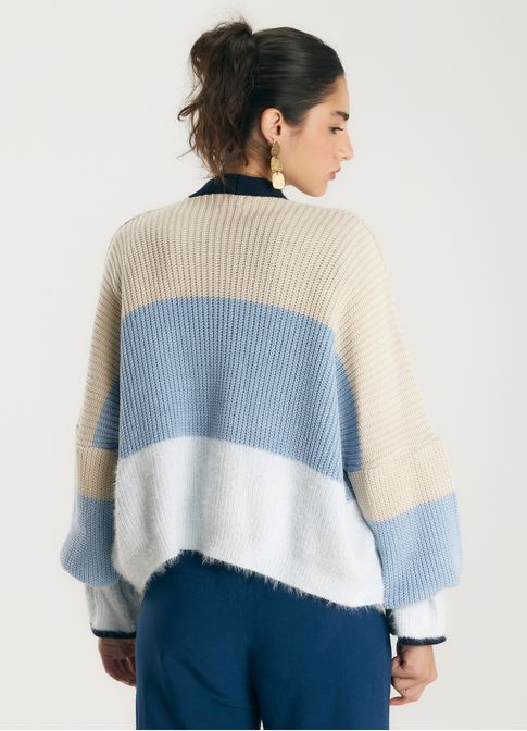 Cardigan tricô listrado