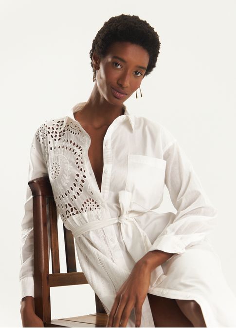 Vestido patchwork bordado sevilha branco