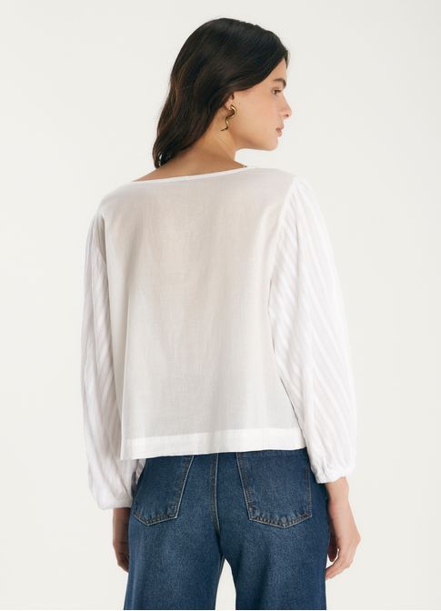 Blusa patchwork bordado sevilha branco