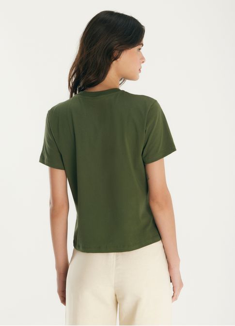 T-shirt babylook casa verde escuro