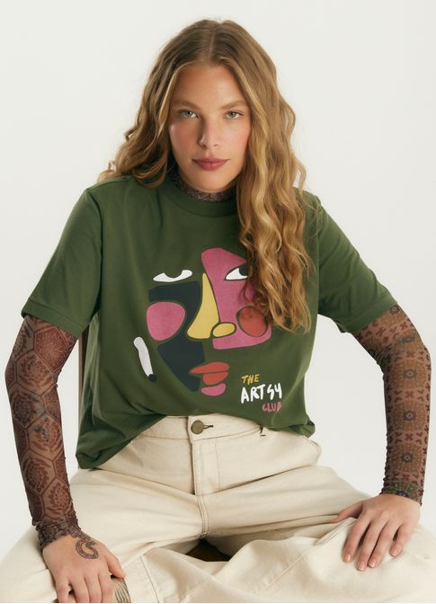 T-shirt box artsy club verde escuro
