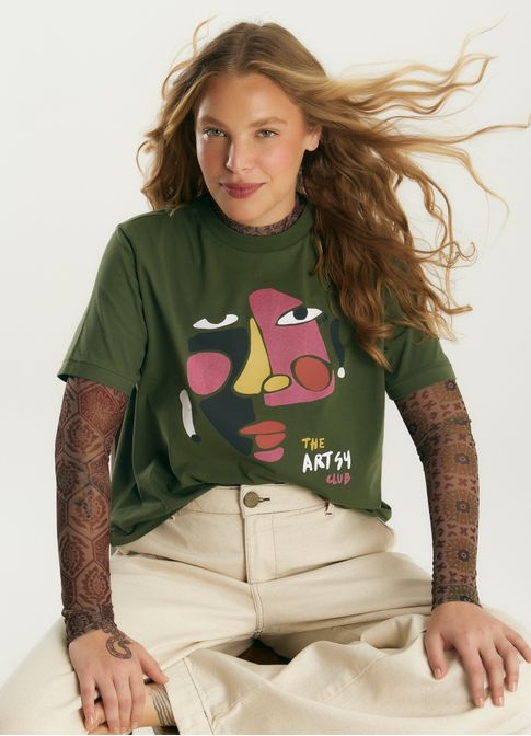 T-shirt box artsy club verde escuro