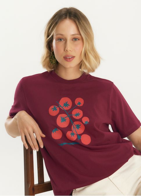 T-shirt classic pomodoro vinho