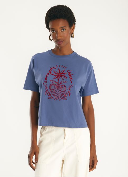 T-shirt box corazón azul claro
