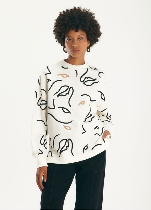 Pull moletom bordado