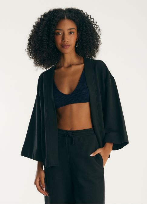 Kimono moletom preto