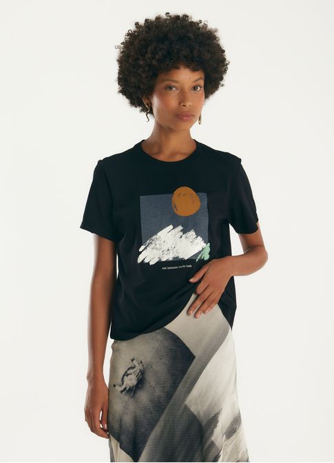 T-shirt slim instante preto
