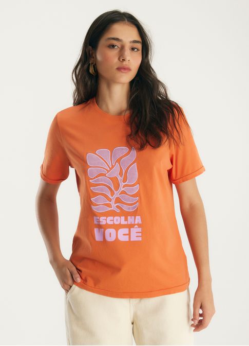 T-shirt classic escolha você laranja