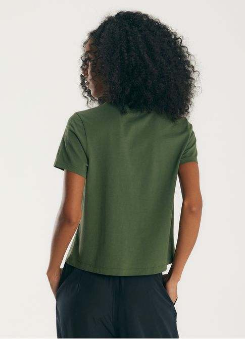 T-shirt babylook disfruta verde escuro
