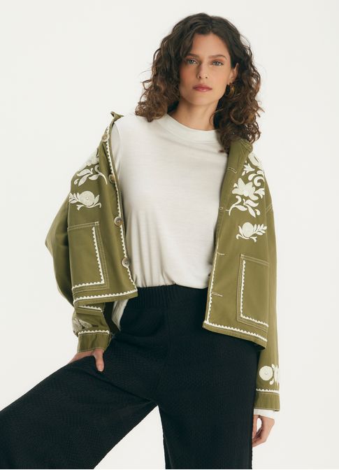 Blusa viscose manga longa areia