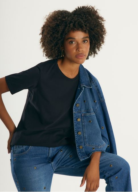 Blusa básica algodão classic preto