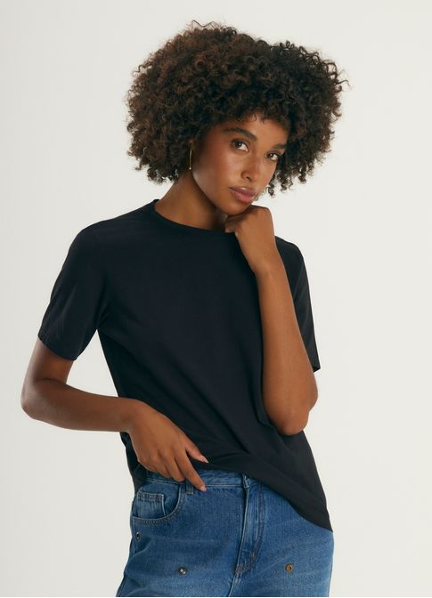 Blusa básica algodão classic preto
