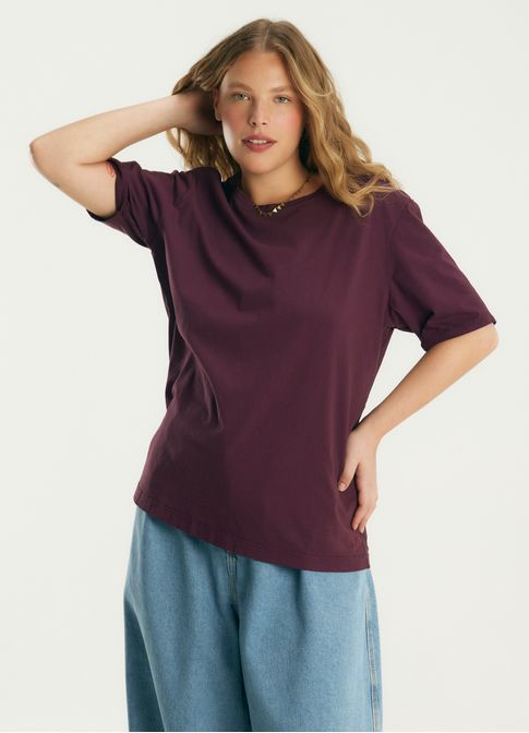 Blusa básica algodão classic roxo