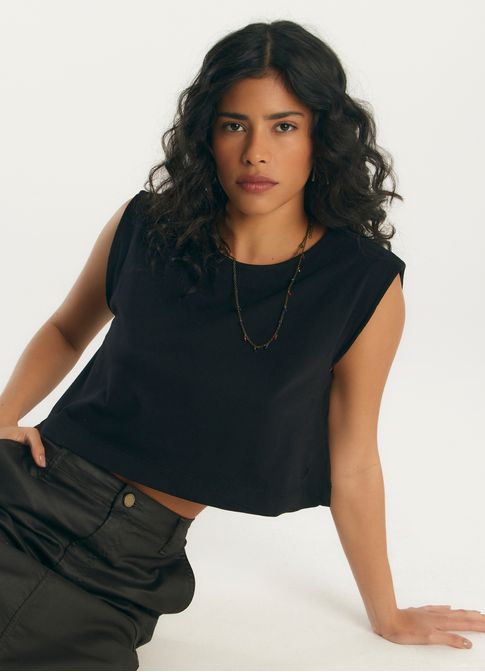 Blusa regata malha preto