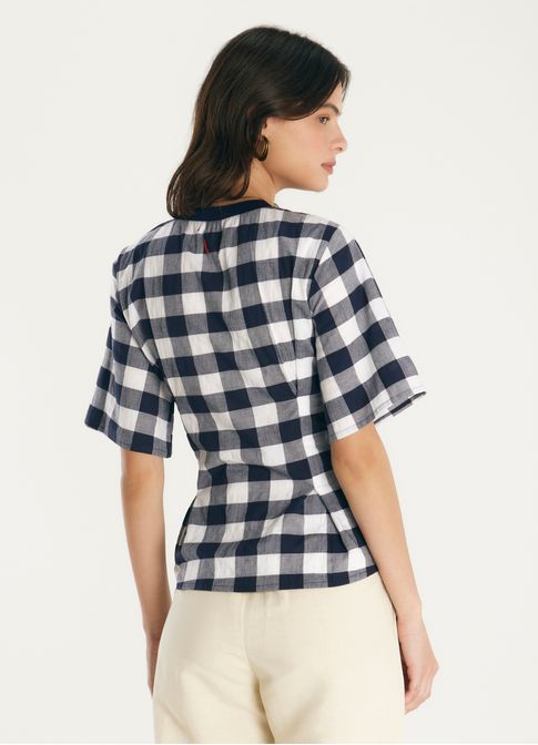 Blusa pence algodão maxi vichy
