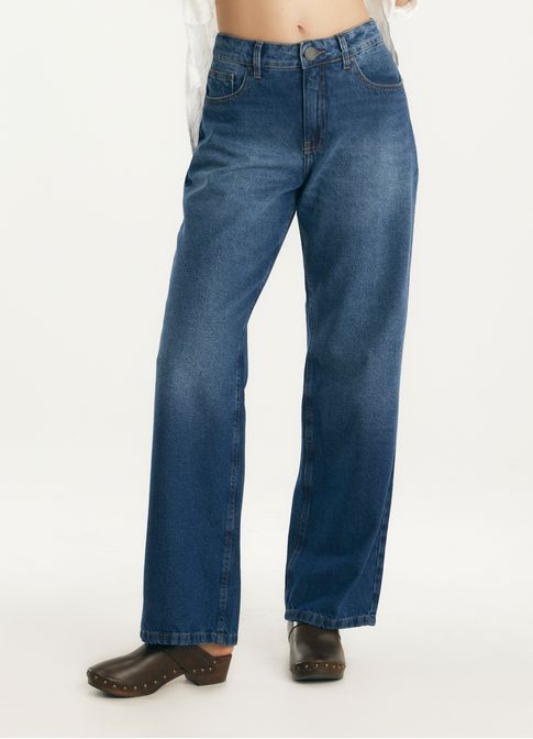 Calça jeans reta oversized jeans