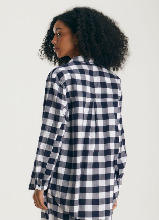Camisa com top algodão maxi vichy
