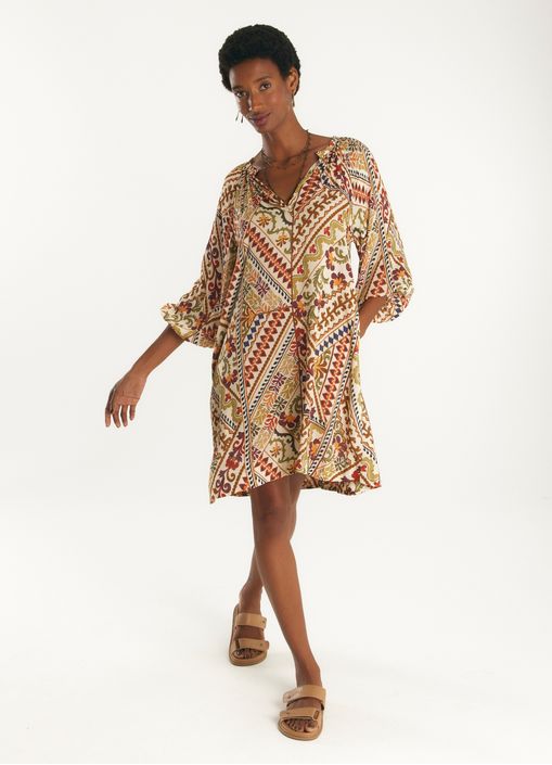 Vestido curto estampado rubiá