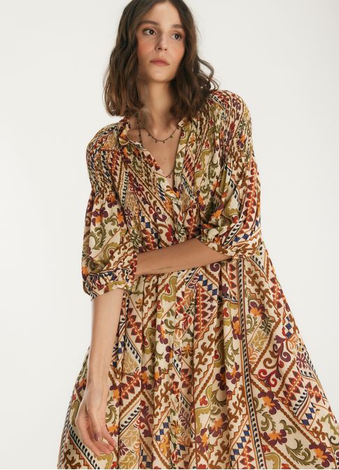 Vestido longo estampado rubiá