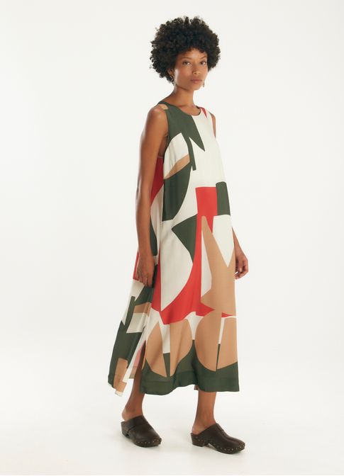 Vestido shell estampado samora