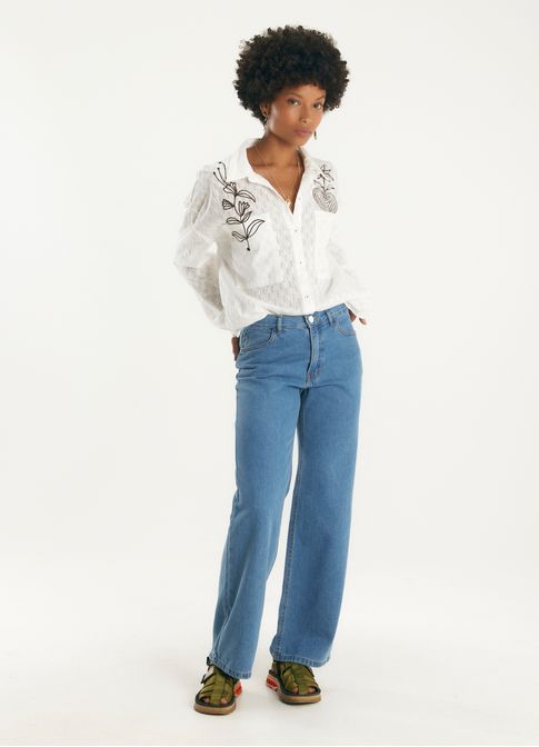Calça jeans reta basic jeans