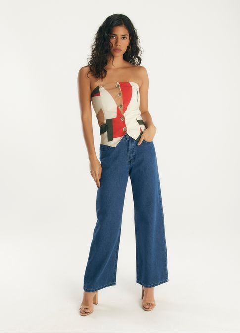 Calça jeans reta basic jeans