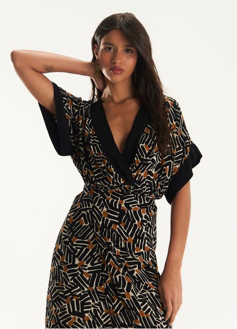 Vestido cachecouer estampado caminos