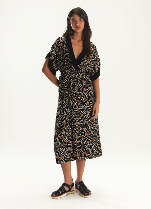 Vestido cachecouer estampado caminos