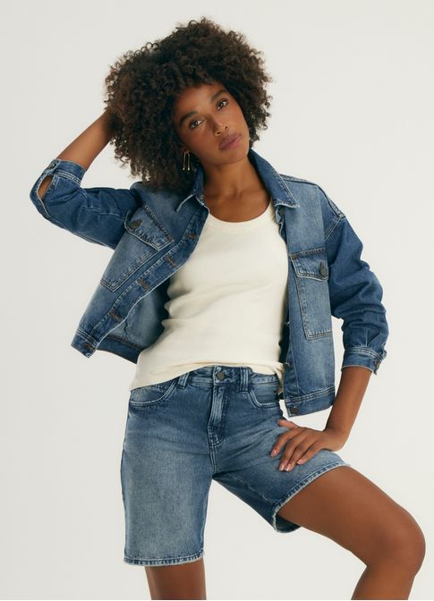 Bermuda cantão verde jeans