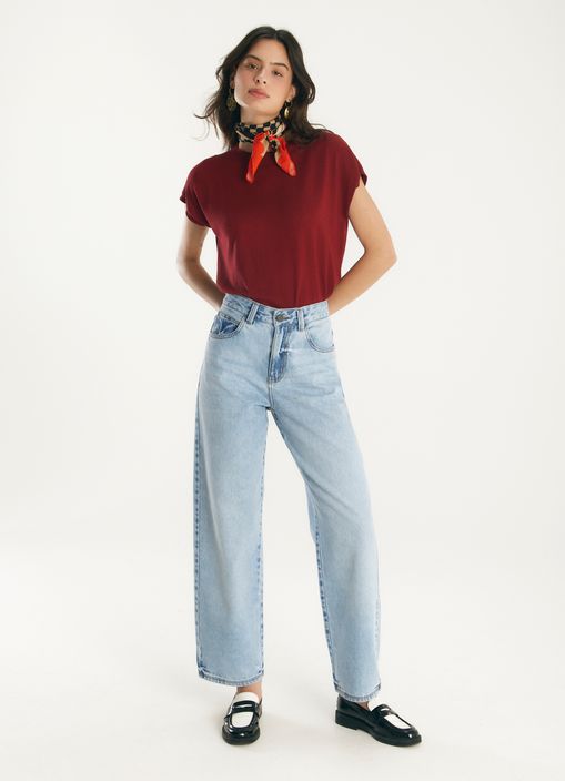 Calça reta cantão verde jeans
