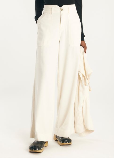 Calça sarja chef off white
