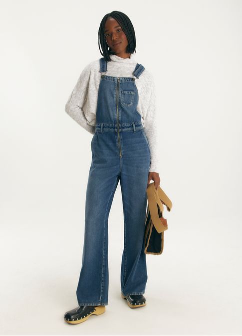 Jardineira jeans arquiteta jeans